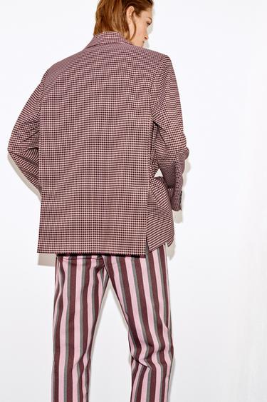 VESTE OVERSIZE À CARREAUX VICHY - Rose de Zara - Image 3