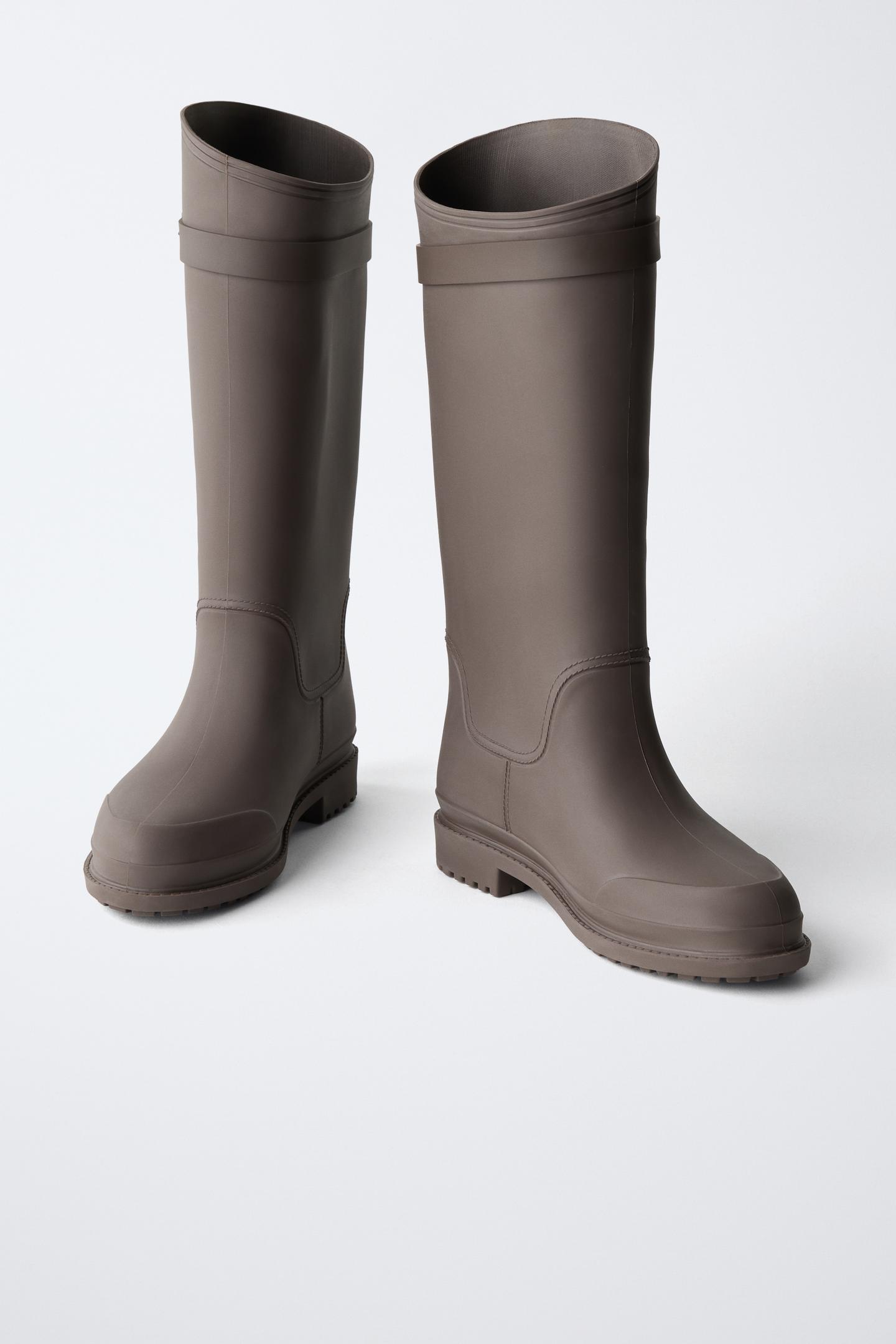 Детские ботинки Zara Buckle Rain Boots, цвет: Коричневый — фото 3