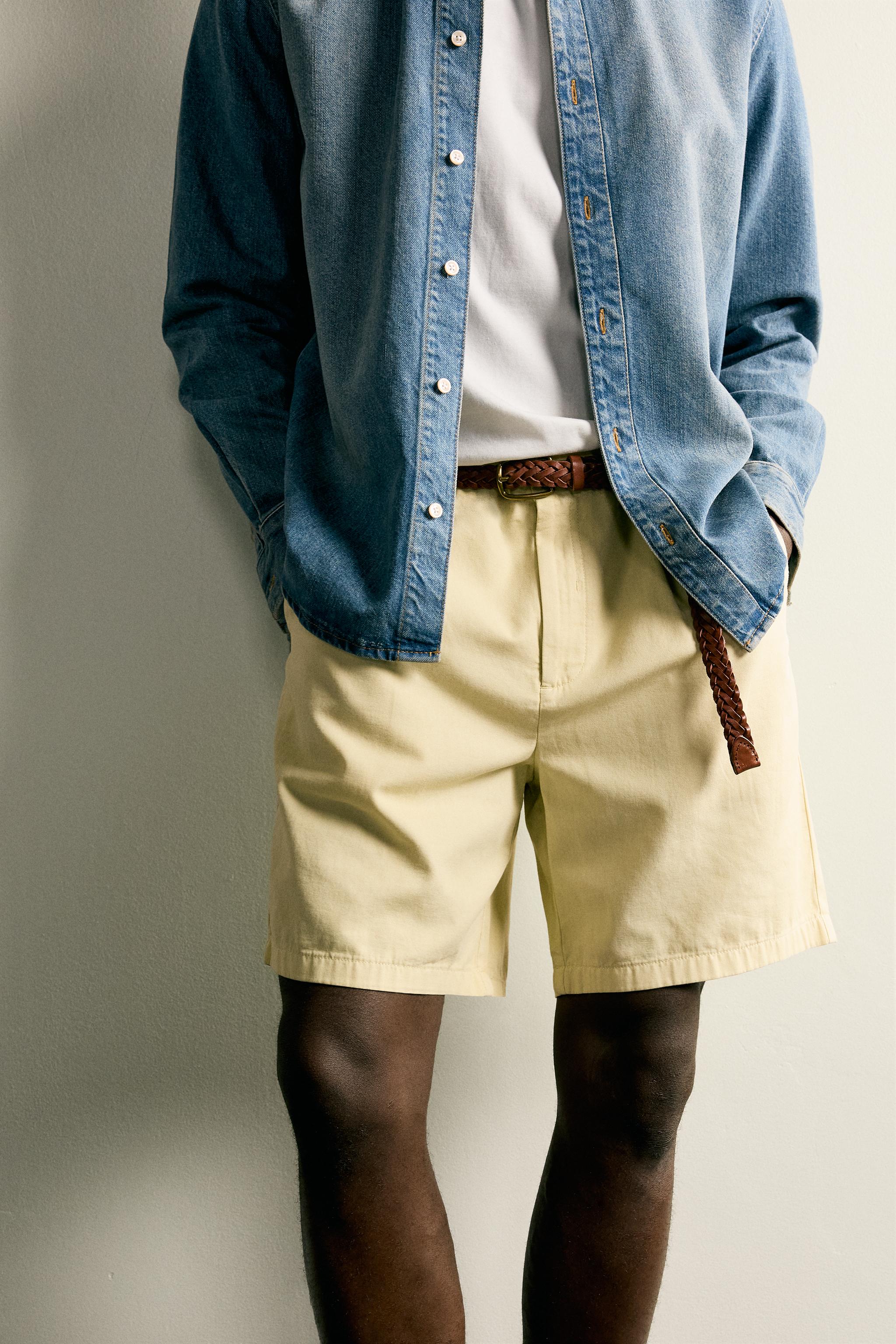 REGULAR FIT PLEATED BERMUDA SHORTS