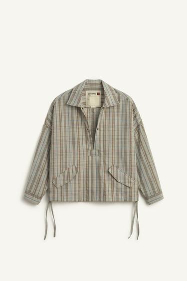 Zara CHCKD SMCK PLLVR - Sea green