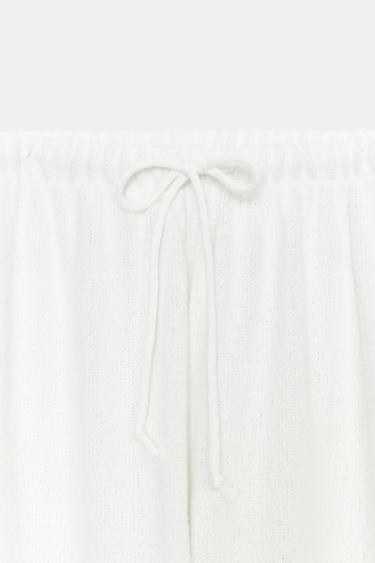 RUSTIC WIDE-LEG TROUSERS - Ecru by Zara - Image 7