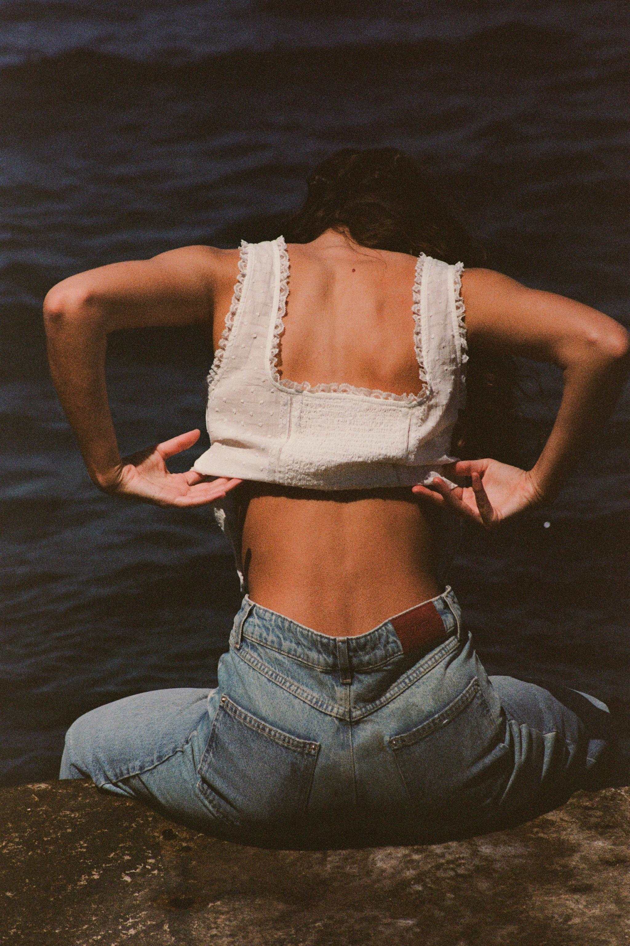 【ZARA】JEANS Z1975 ワイドレッグ ミッドライズ サイドシーム ZARA】JEANS Z1975 ワイドレッグ ミッドライズ サイドシーム