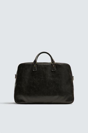 BOLSO DE VIAJE CRAQUELADO - Marrón de Zara