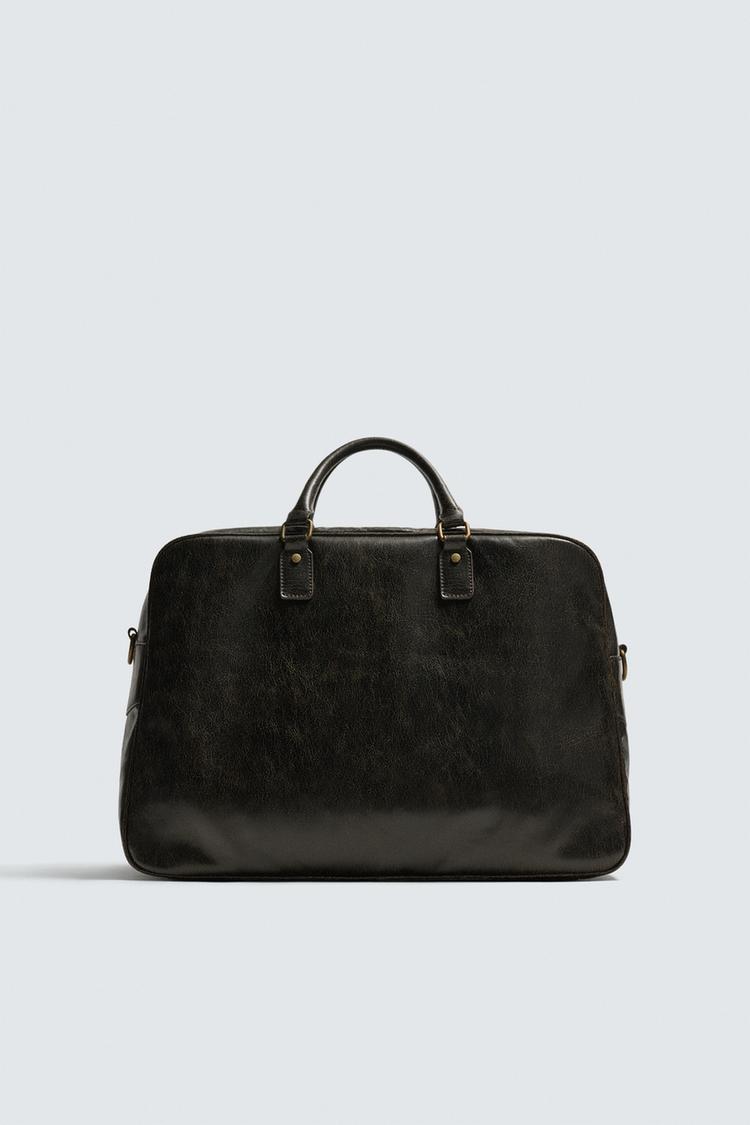 ZARA CRACKLED TRAVEL BAG