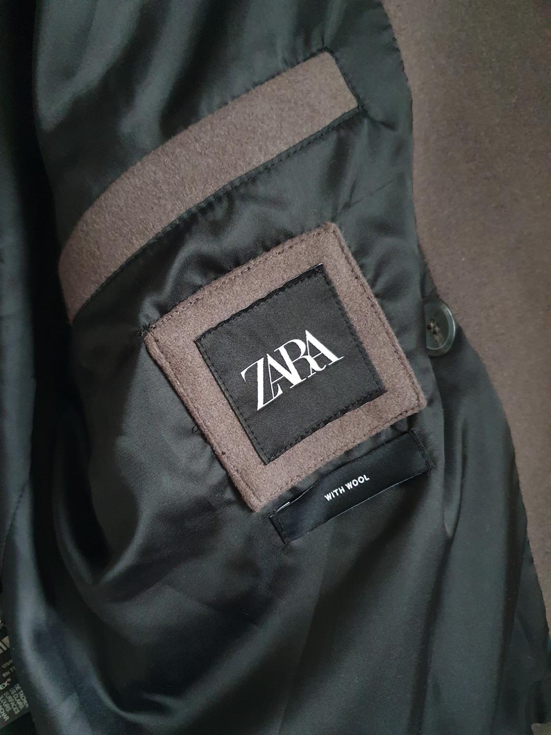 BROWN WOOL BLEND SHORT COAT JACKET ZARA SIZE S - Image 6