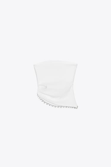 JEWEL STRAPLESS TOP - Oyster-white by Zara - Image 7