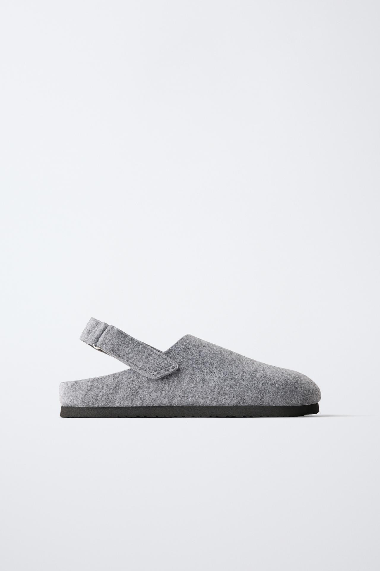 FELT HOUSE SHOES — Gray