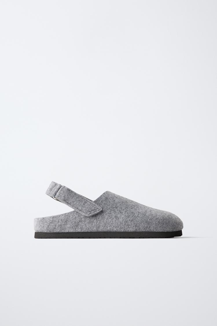 FELT HOUSE SHOES — Gray