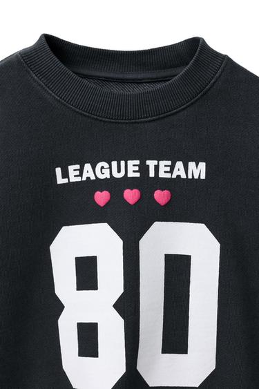 Zara VARSITY PRINT SWEATSHIRT - Anthracite grey