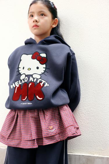 HELLO KITTY © SANRIO JOGGING HOODIE - Navy blue by Zara