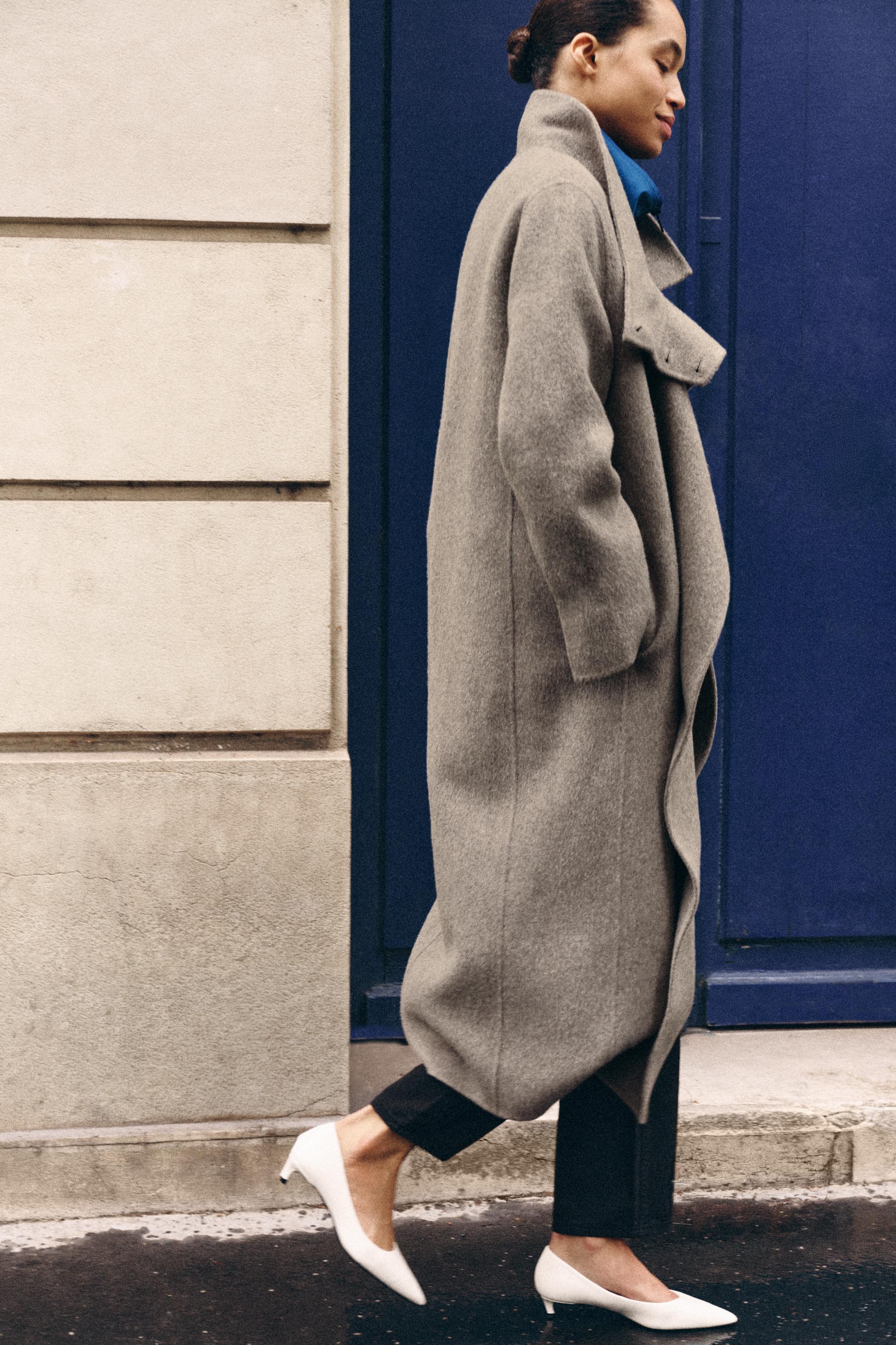 ZW COLLECTION ウールロングコート - グレーマール | ZARA Japan / 日本