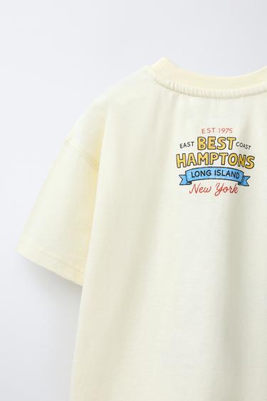 SLOGAN PRINT T-SHIRT - Pastel yellow by Zara - Image 3