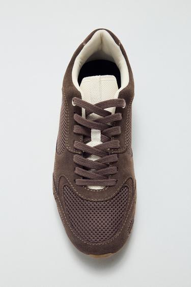 CONTRAST RUNNING TRAINERS - Brown by Zara