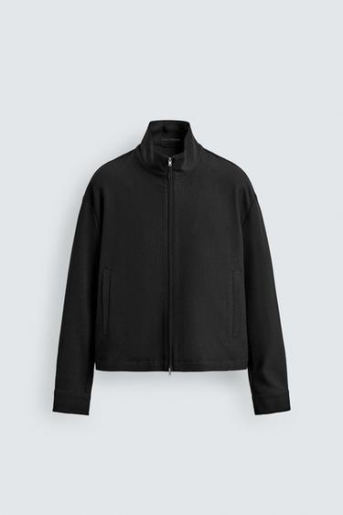 リラックスフィットテクスチャージャケットブラックZaraのリラックスフィットテクスチャージャケット - ブラック 