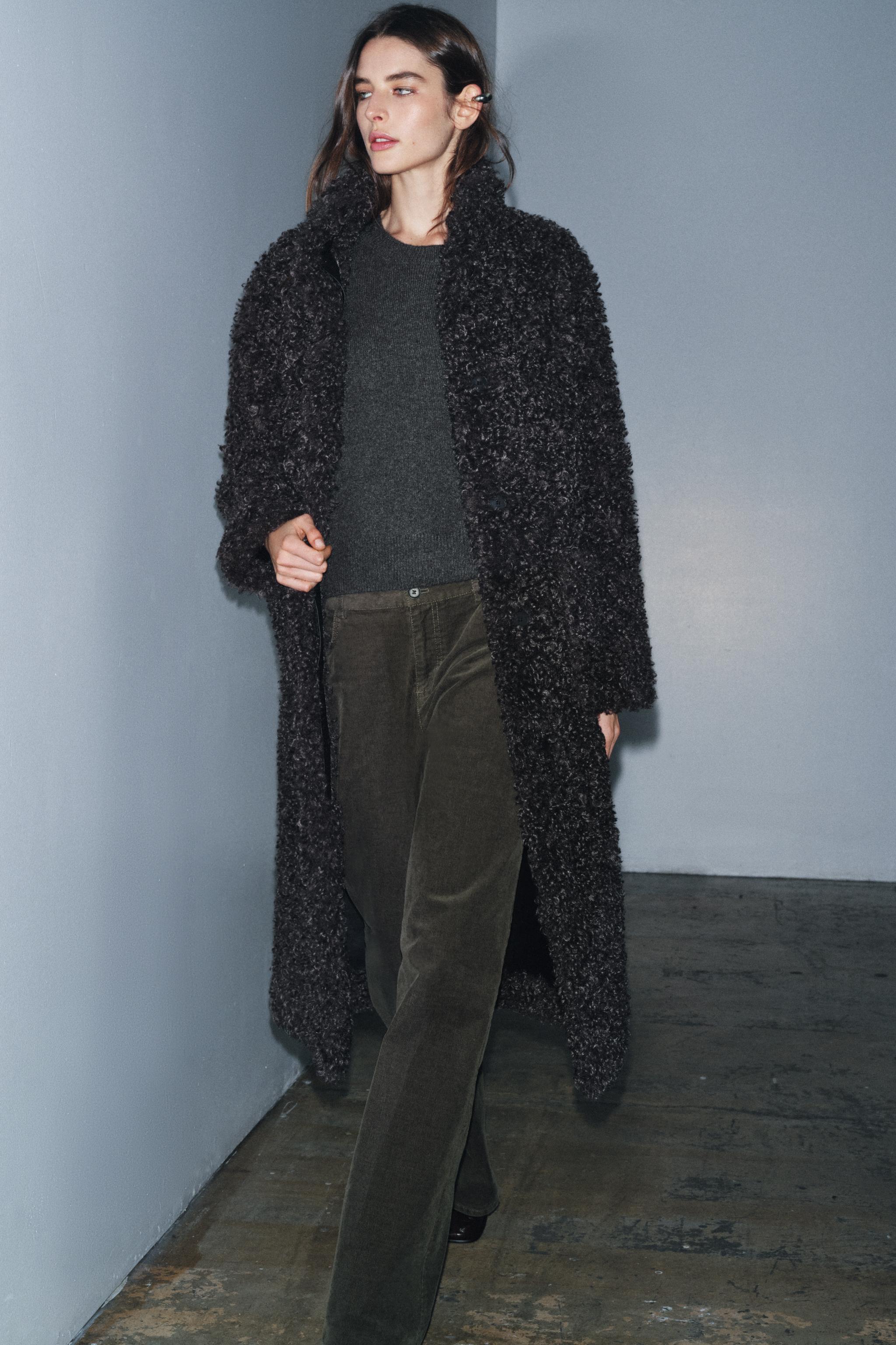 MANTEAU LONG EFFET MOUTON ZW COLLECTION