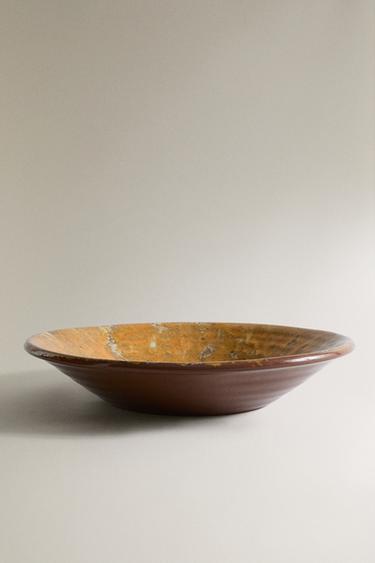 LARGE TERRACOTTA SERVING DISH - Mustard by Zara