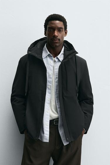 TECHNICAL HOODED JACKET - Black by Zara