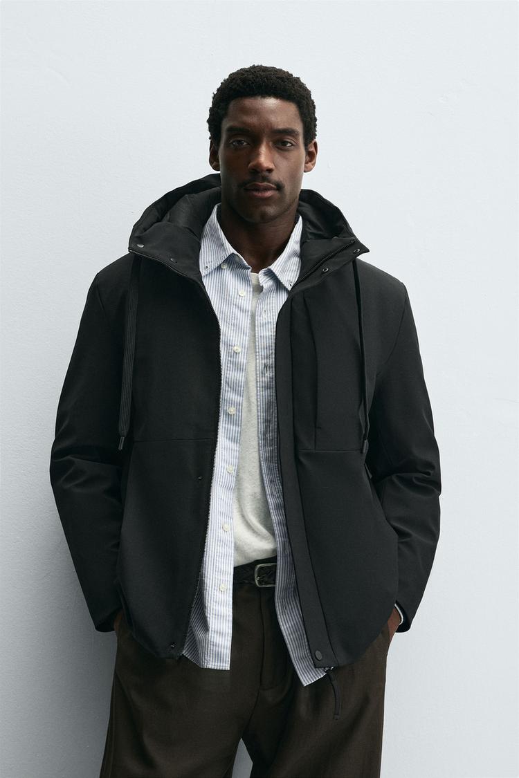 ZARA TECHNICAL HOODED JACKET