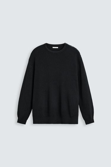 TEXTURED SWEATER WITH BUTTONS - Dark navy by Zara