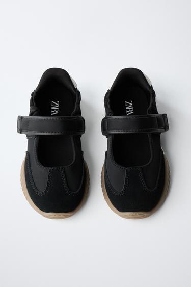Zara ROCK SPORTY BALLET FLATS - Black