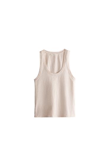 STRAPPY COTTON TOP - Pink by Zara