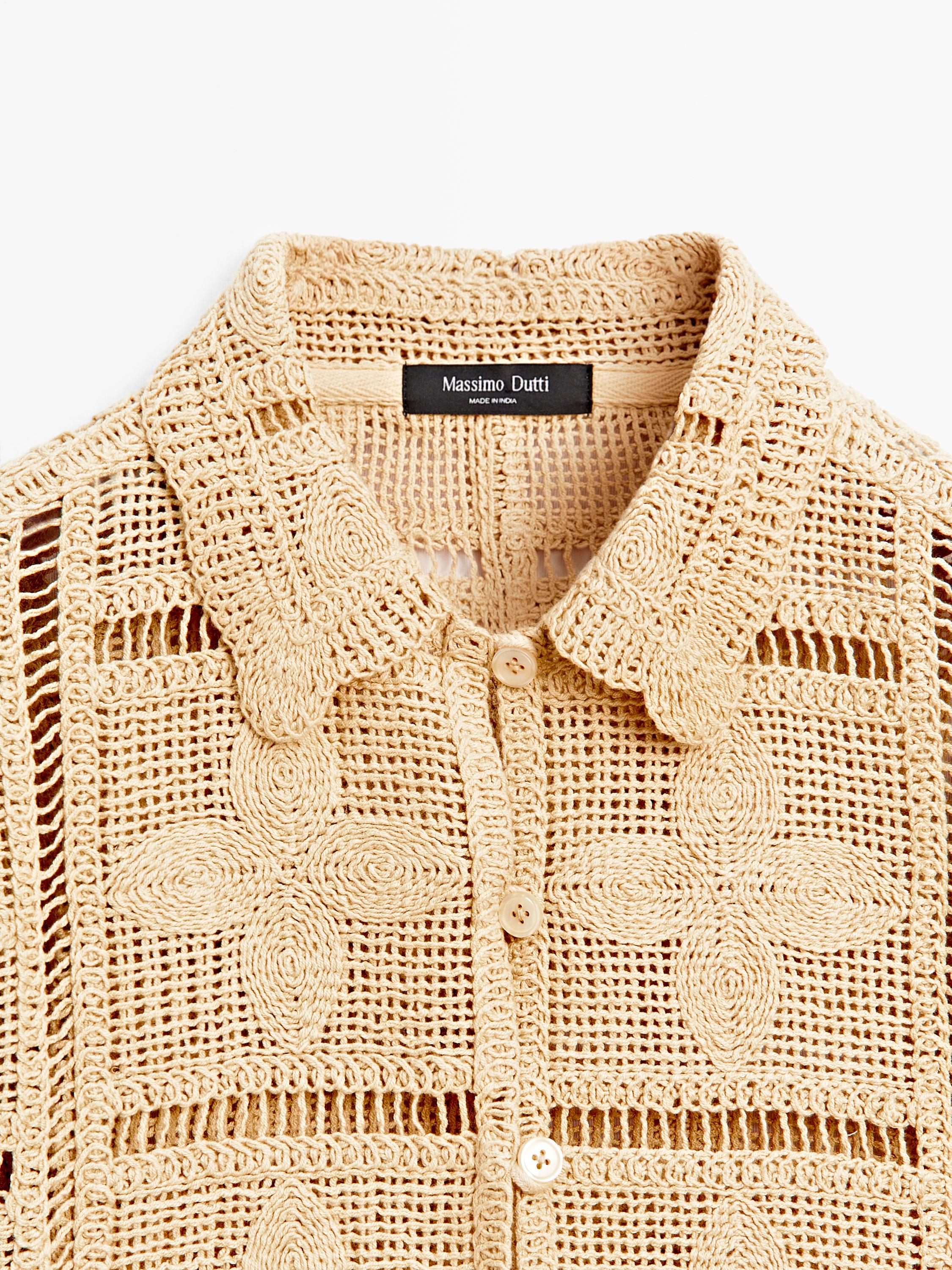 Veste en maille ajourée au crochet