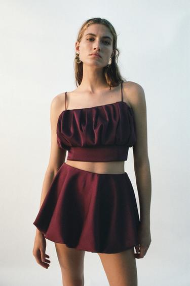 BALLOON SKORT - Wine by Zara