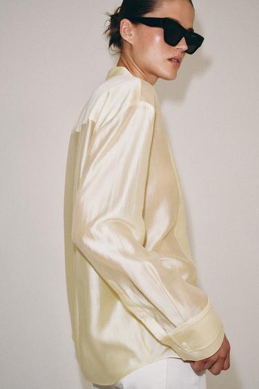 CHEMISE FLUIDE ZW COLLECTION - Jaune de Zara - Image 4