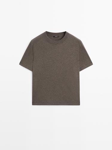 Zara Short sleeve melange T-shirt - brown vigore