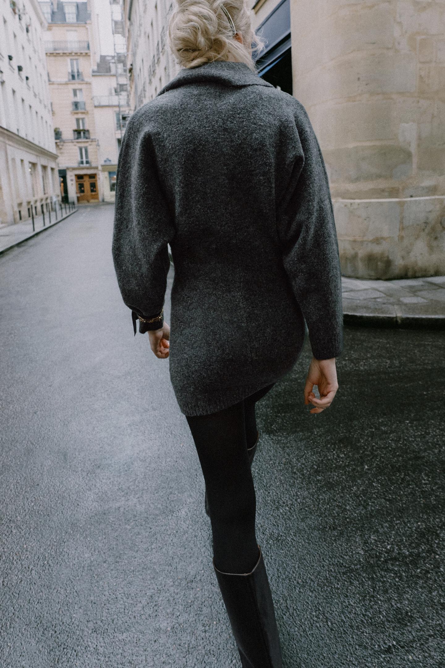Женское платье Zara Knit Mini, цвет: Тёмный серый — фото 5