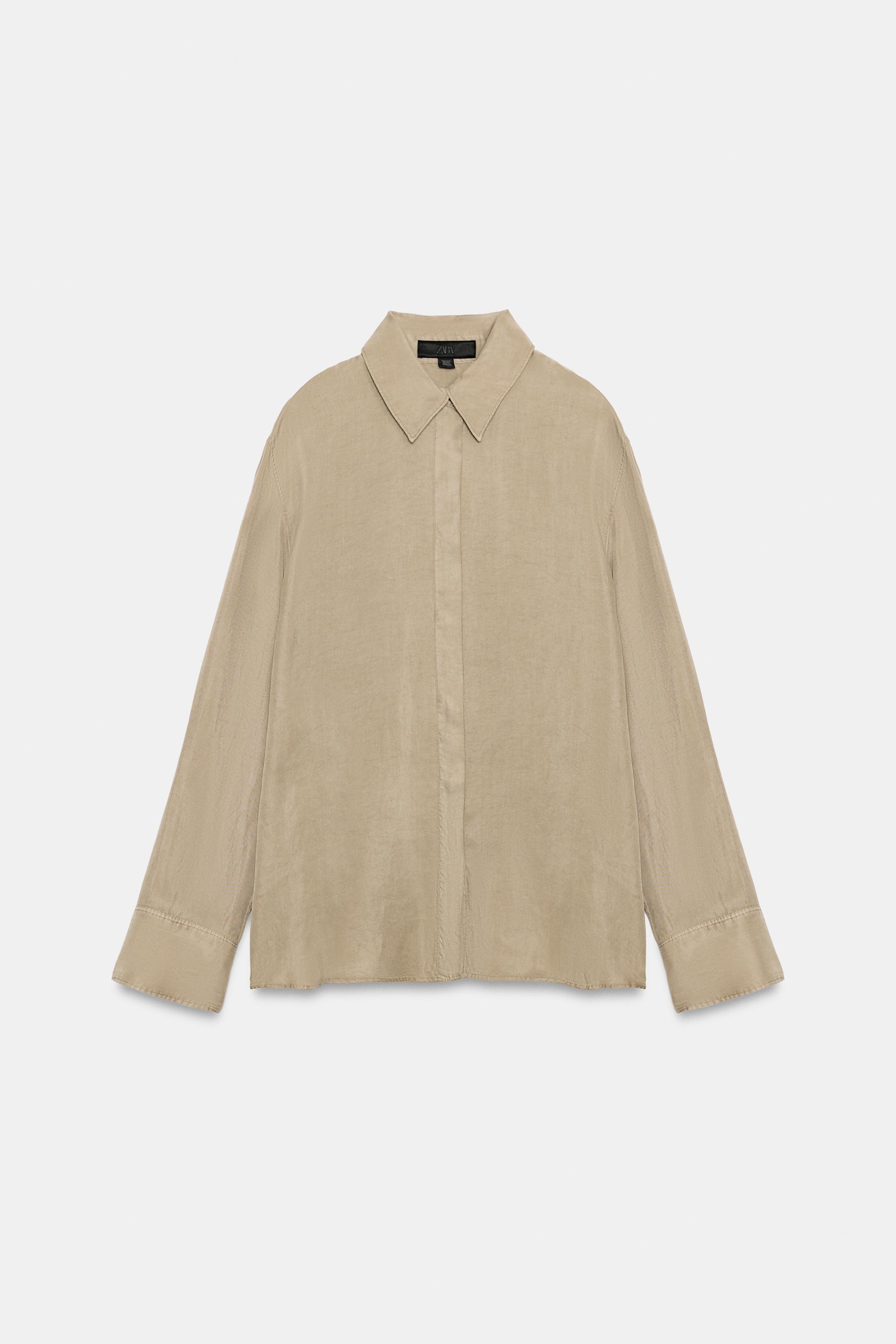 Zara ZW COLLECTION LİYOSEL GÖMLEK görsel 7