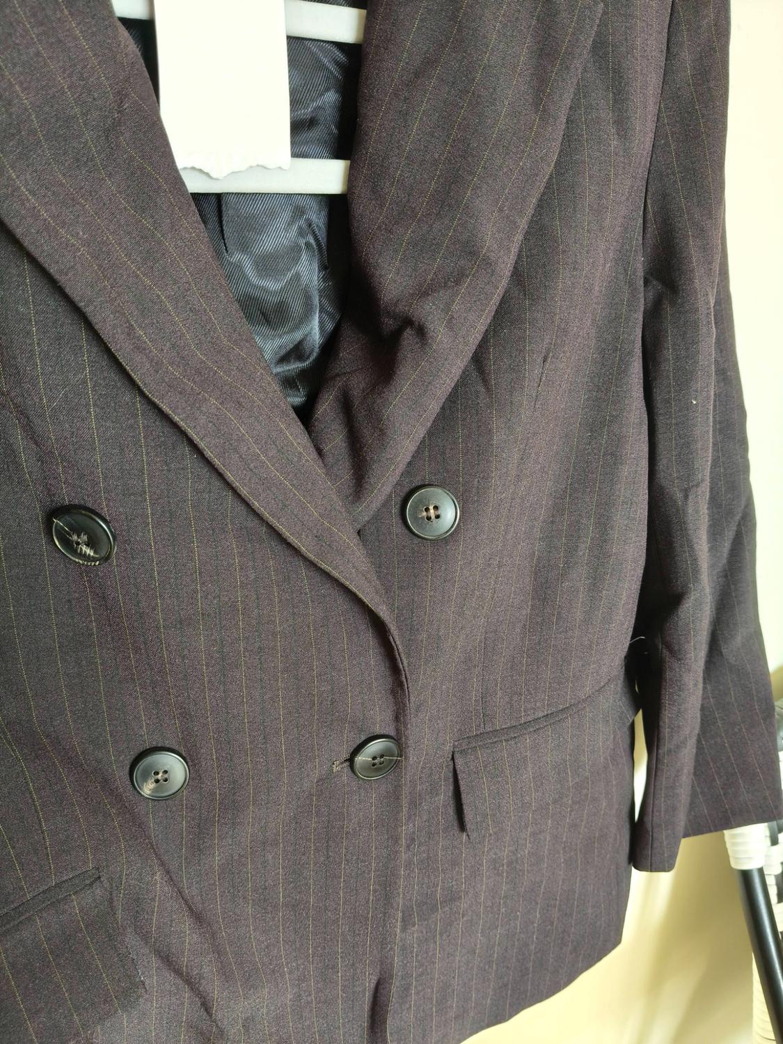 OVERSIZED DOUBLE-BREASTED PINSTRIPE BLAZER - Image 6