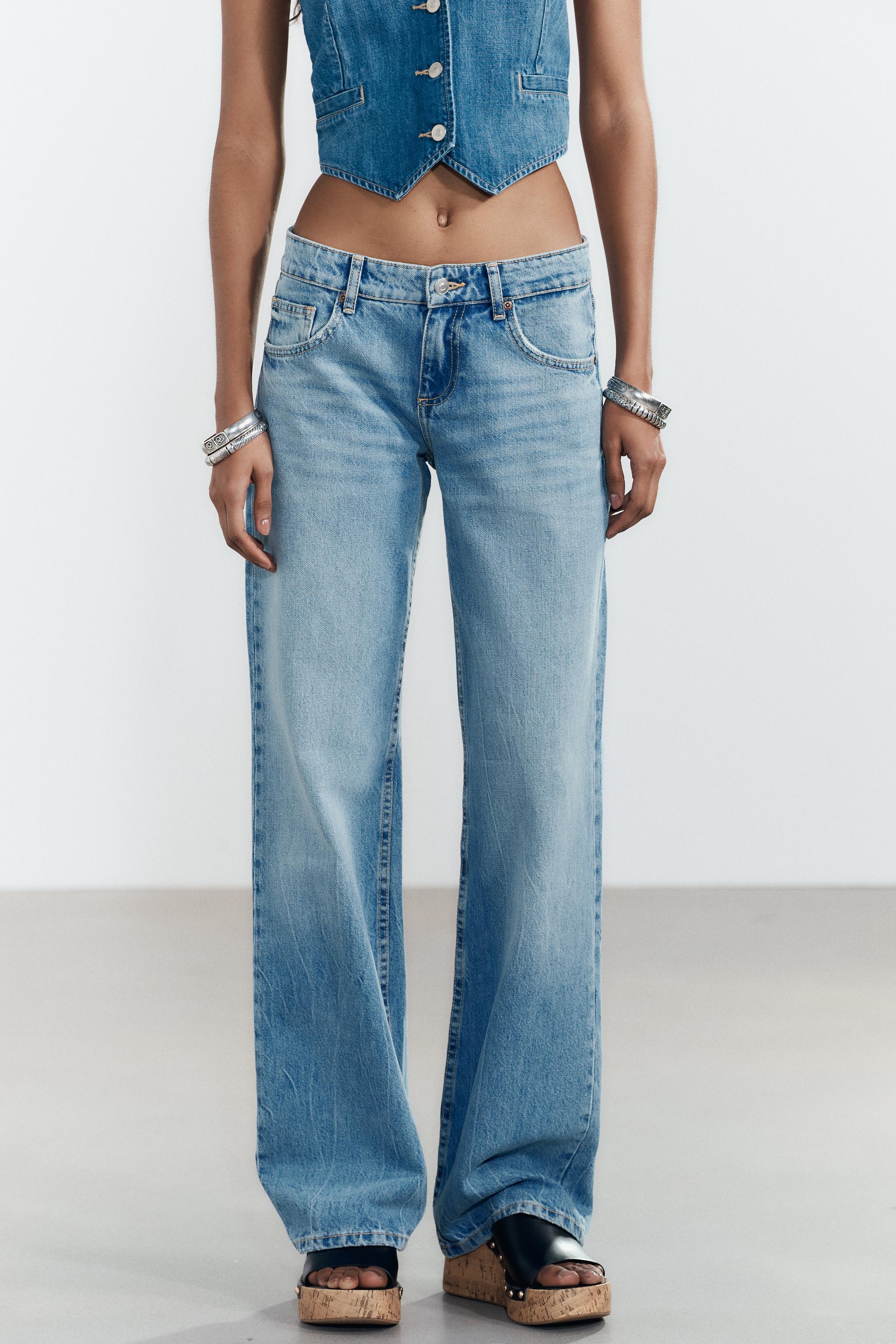 Denim Jeans Pantaloni Vita Bassa Zara Zara Italia Jeans Zara
