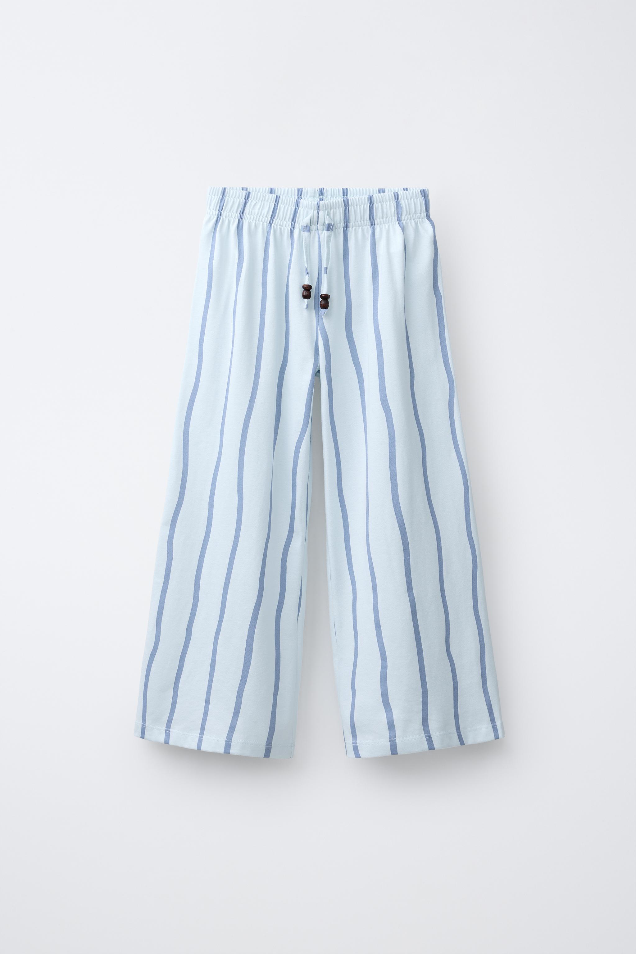 PANTALON WIDE LEG RAYURES
