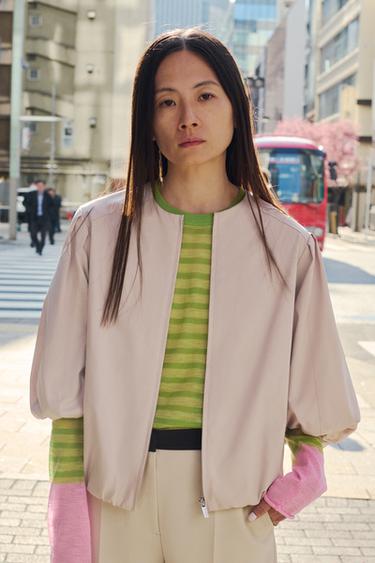 バルーンボンバージャケットエクリュ/ベージュZaraのバルーンボンバージャケット - エクリュ/ベージュ 