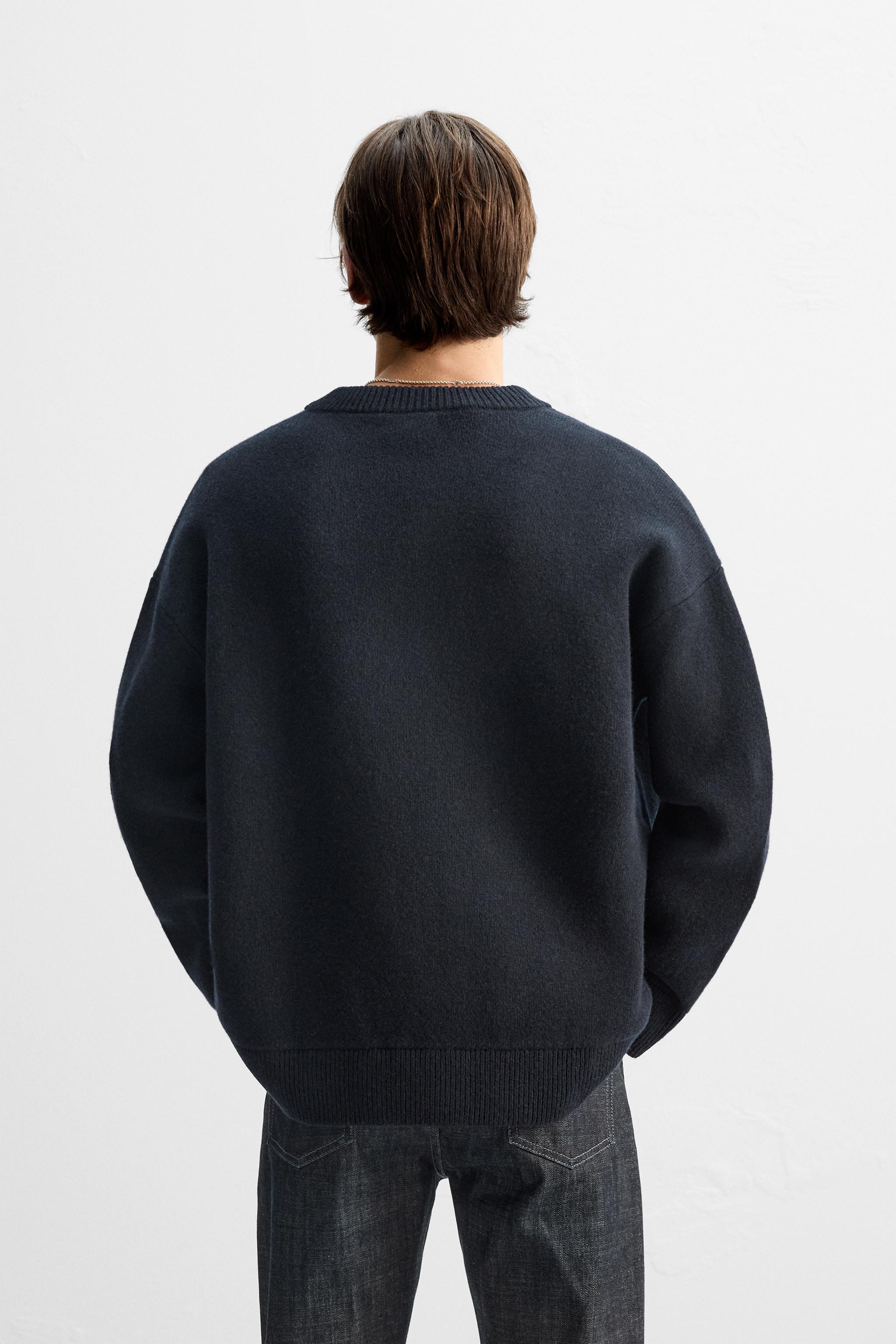 未使用 ZARA メンズ ニットセーター ダークネイビー サイズXL相当 - メルカリ