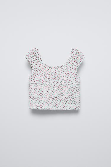 TOP FLORES - Blanco de Zara