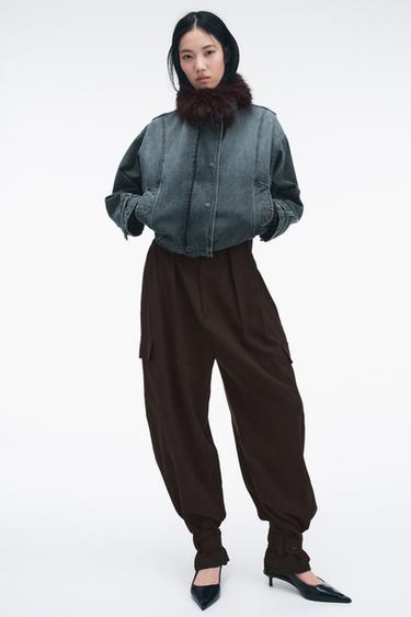 BOMBER EN JEAN ZW COLLECTION - Bleu de Zara