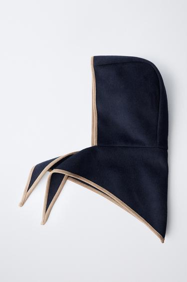 WOOL BLEND HOOD - Blue by Zara - Image 3