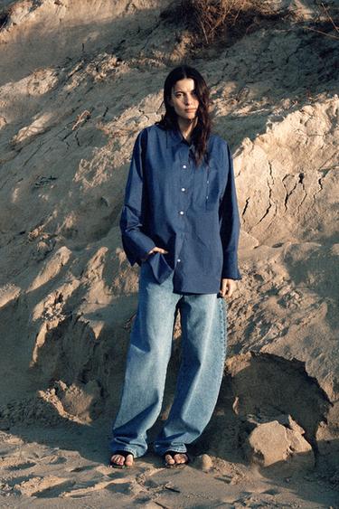 TRF CURVE TAPERED HIGH-WAIST JEANS - Light blue by Zara