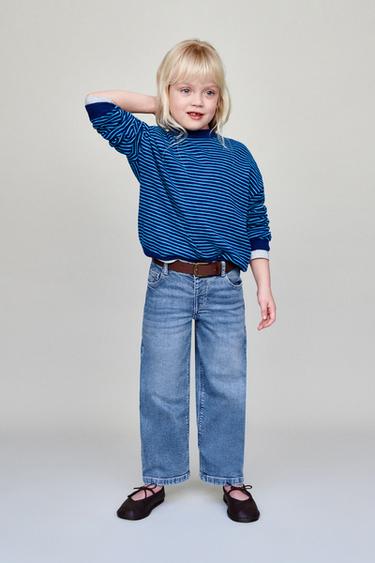 Zara COMFY CULOTTE JEANS - Light blue
