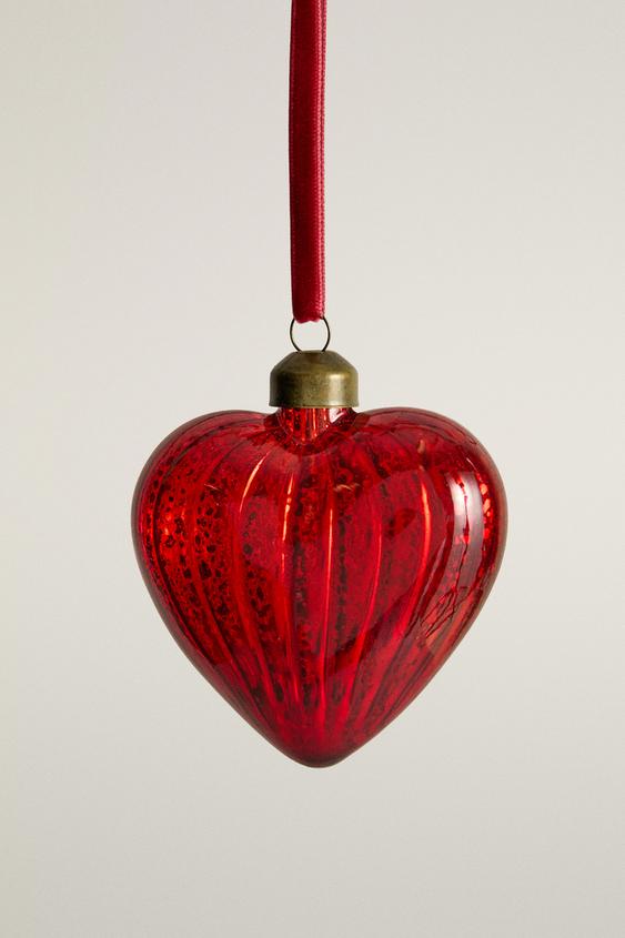 HERZ-WEIHNACHTSBAUMANHÄNGER AUS GLAS - Rot von Zara - Bild 0