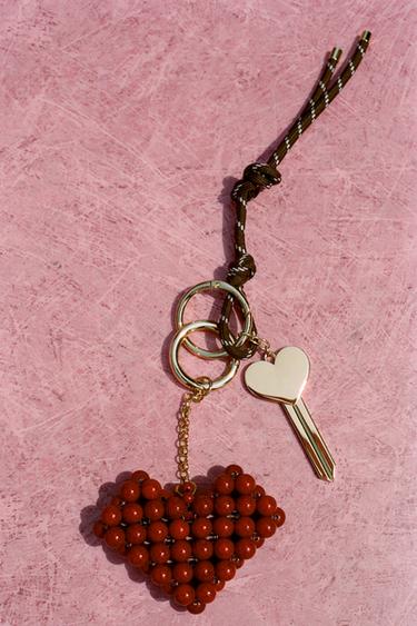 Zara HEART MULTI-CHARM KEYCHAIN - Golden - Image 0