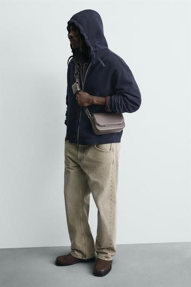 PLAIN CROSSBODY BAG WITH FLAP - Brown by Zara - Image 1