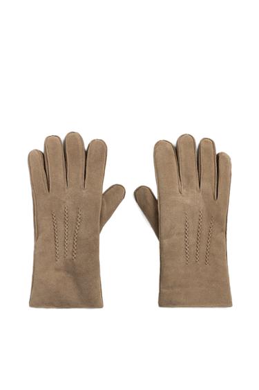 CONTRAST LEATHER GLOVES
