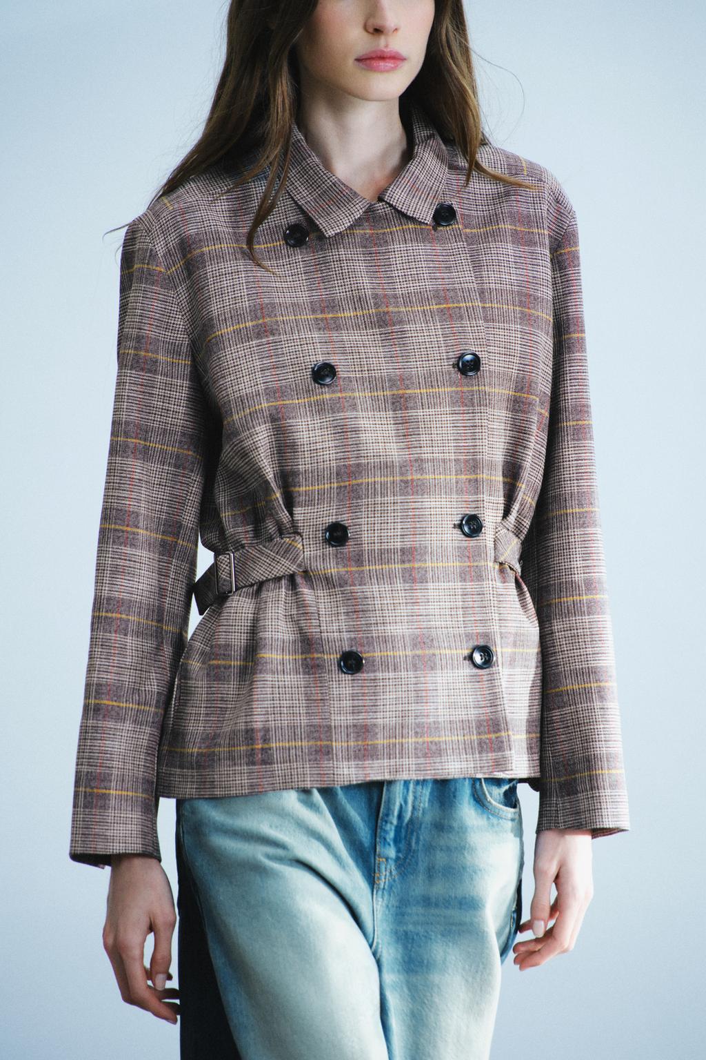 ZW COLLECTION CHECKED BLAZER WITH TABS