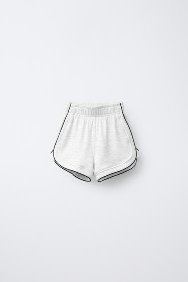 BERMUDA SHORTS WITH CONTRAST TRIMS - Grey marl by Zara - Image 0