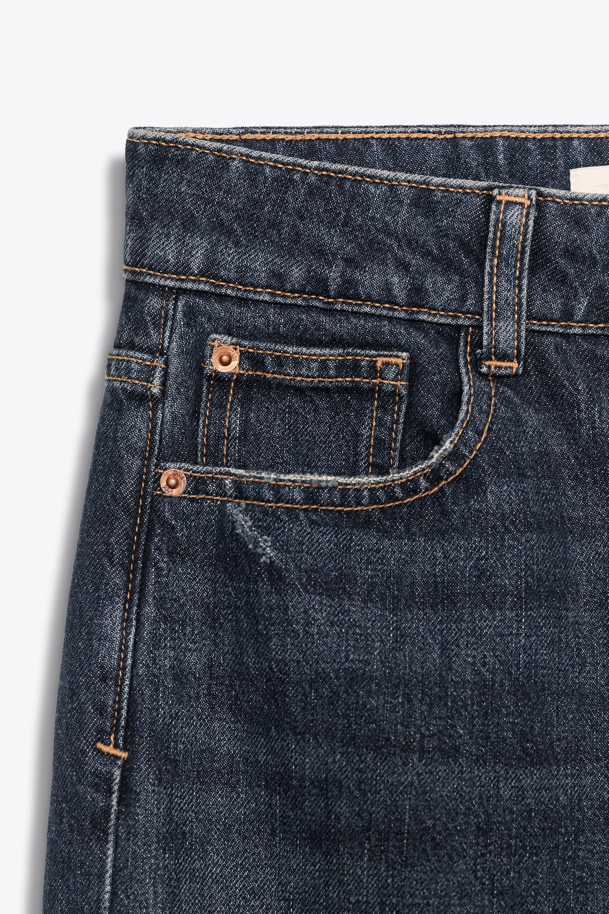 Z.04 STRAIGHT FULL LENGTH HIGH WAISTED JEANS - Blue | ZARA United