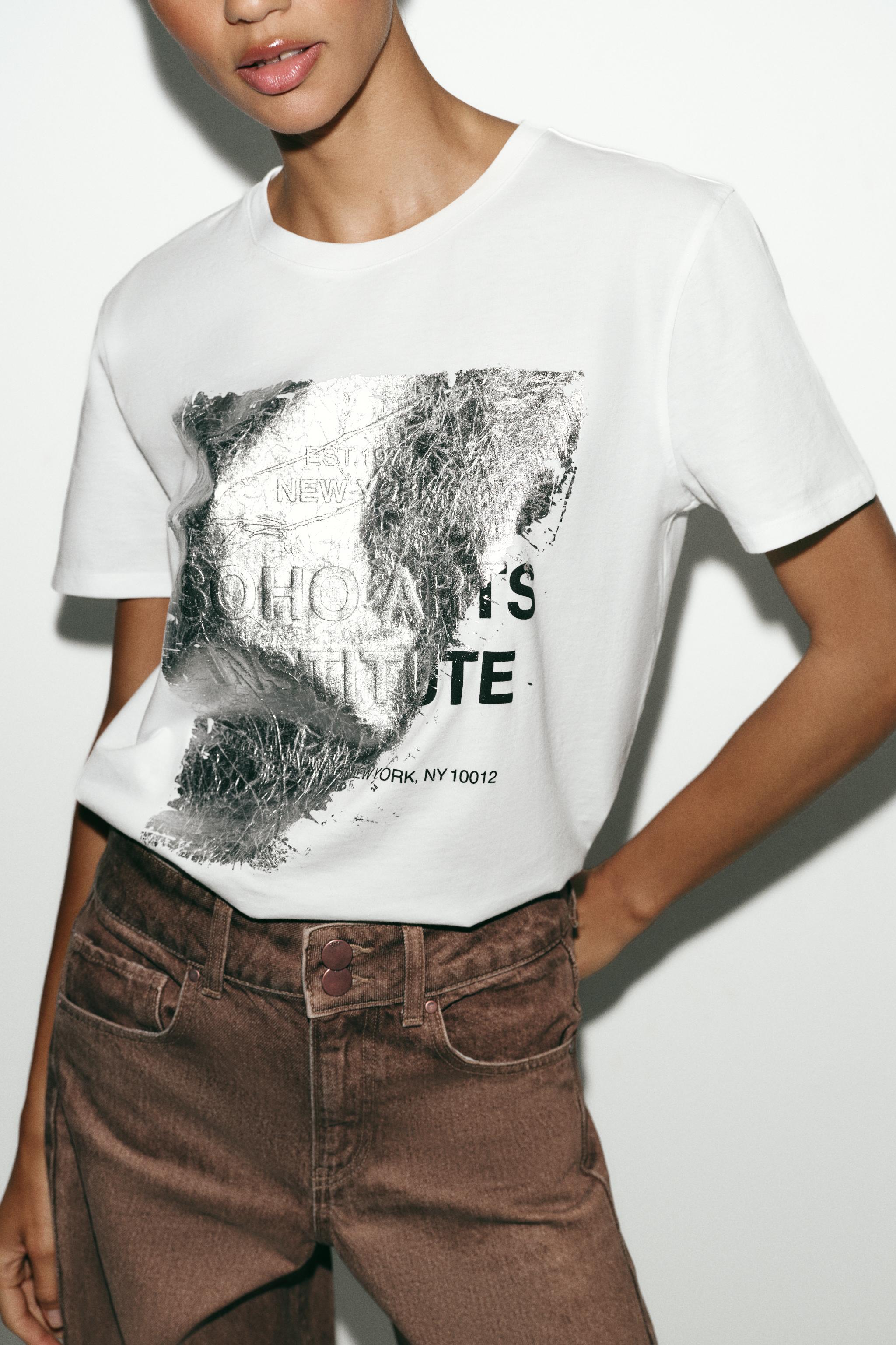 METALİK KISA KOLLU T-SHIRT - Görsel 3