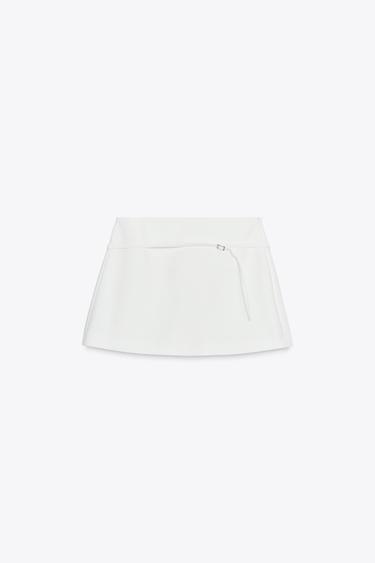 SKORT WITH BELT - White by Zara - Image 5